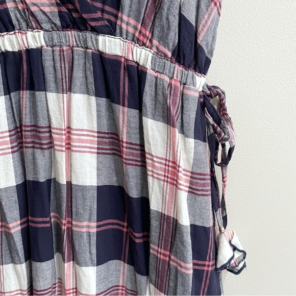 NWT Isabella Sinclair Plaid V-Neck Midi Dress Tie Waist Ruffle Women Size Small - Picture 6 of 12